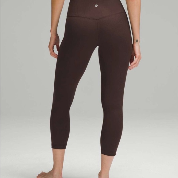 EUC Lululemon Align Ribbed High Rise Crop 23” Espresso Size 10 - Picture 3 of 12
